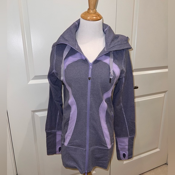 VGUC Lululemon Stride Jacket Lilac Heathered Wee Stripe Track Running Jacket - Picture 2 of 8